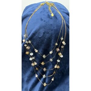 Ali Khan N Y Multi Strand Glass Beads Necklace